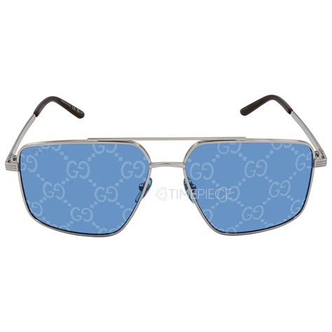 Gucci GG0941S Silver/Blue Silver Logo 60/15/145 men Sunglasses